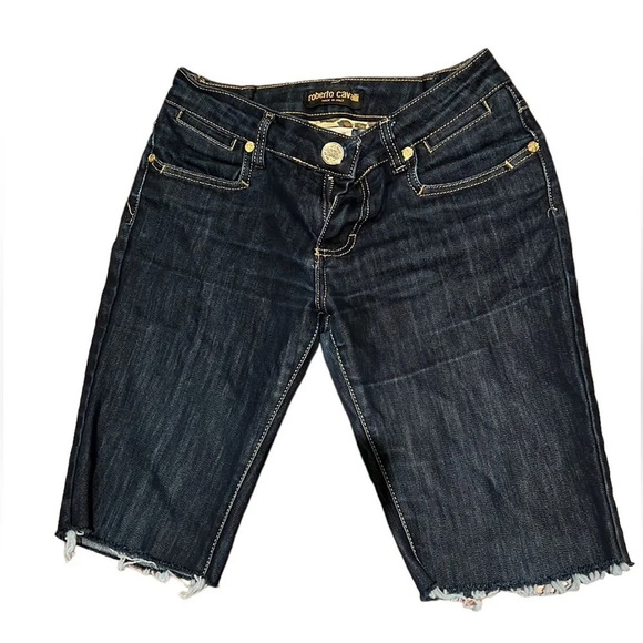 Roberto Cavalli  Made in Italy Denim shorts Fringe Detail Sz 30/34 - Picture 17 of 17